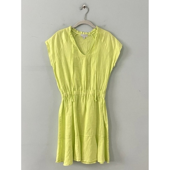 Sedge Apparel Dresses & Skirts - S'edge Raleigh Citron Lime Green‎ Linen Mini Dress